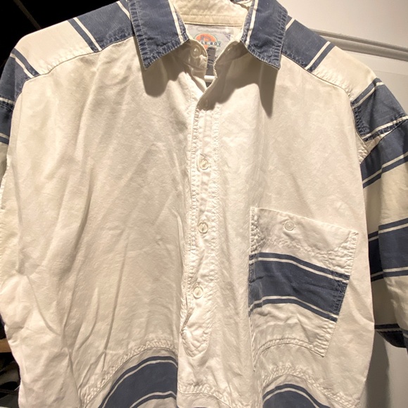 Vintage 90s Striped Bugle Boy Pull Over Button Down Shirt Men’s S RARE - Picture 6 of 6